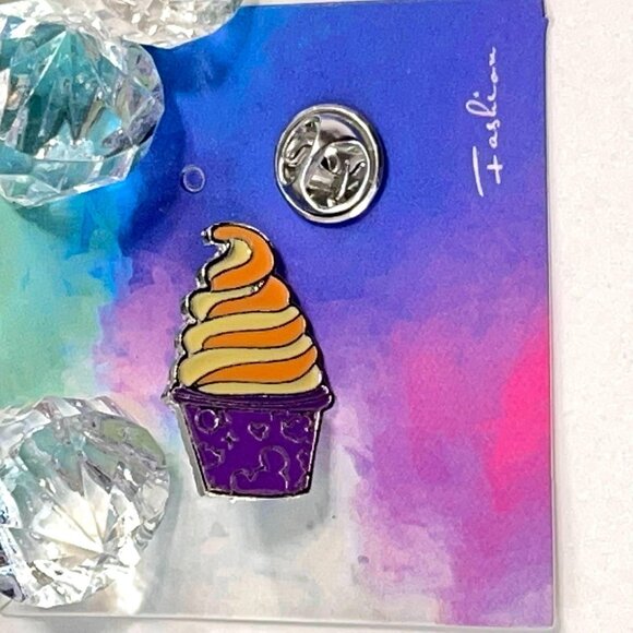 Ice Cream Cup Lapel Pin Hidden Mickey Soft Serve Swirl Food Badge Brooch Pin - Picture 2 of 7